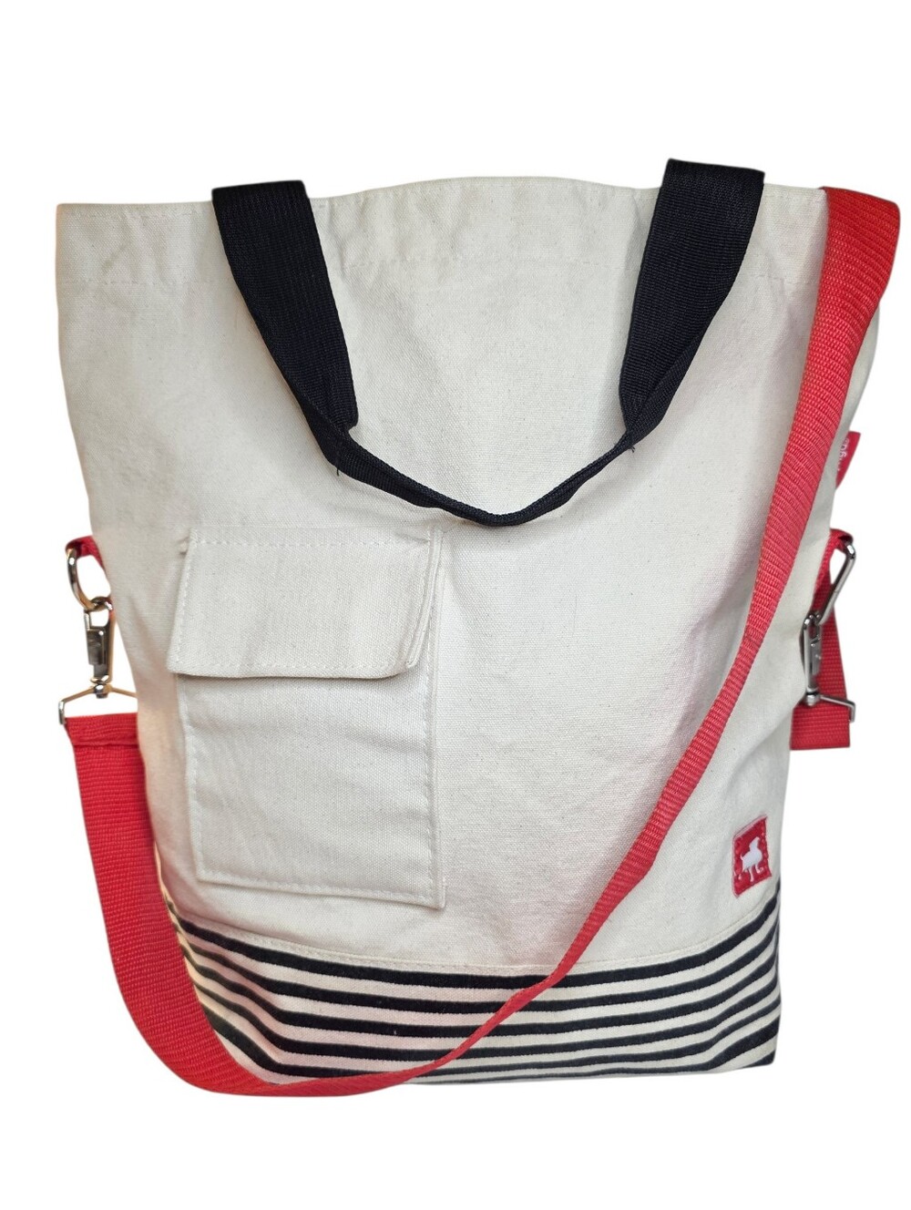 Zynga Large Oversized Convertible Crossbody Nautical Canvas Tote Bag
